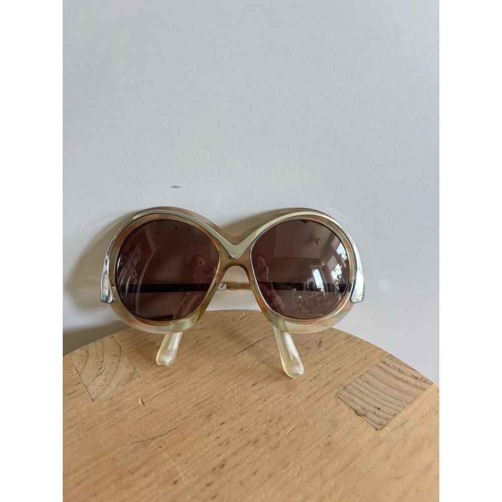 NOS Vintage (‘70s) Neostyle Sun-Art Sunglasses in Clear light blue with peach - Picture 4 of 8
